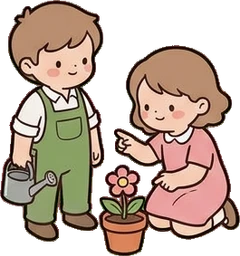 People together, a sticker from the The Flower Shop world