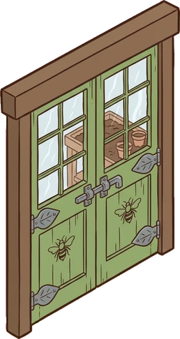 Doors, a sticker from the The Flower Shop world