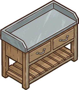 Dressers and low cabinets, a sticker from the The Flower Shop world