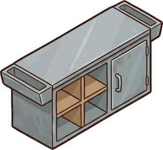 Dressers and low cabinets, a sticker from the The Flower Shop world
