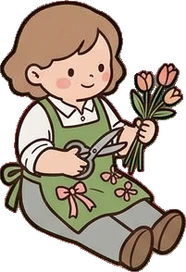 People sitting, a sticker from the The Flower Shop world