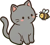 Cats and small animals, a sticker from the The Flower Shop world
