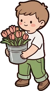 People standing, a sticker from the The Flower Shop world