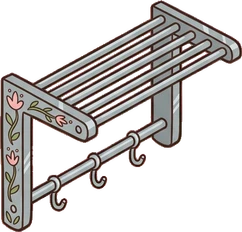 Wall shelves, a sticker from the The Flower Shop world