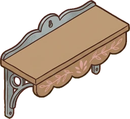 Wall shelves, a sticker from the The Flower Shop world