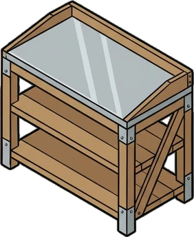 Desks and workbenches, a sticker from the The Flower Shop world