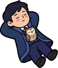 People lying down, a sticker from the The Magic Classroom world
