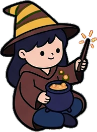 People sitting, a sticker from the The Magic Classroom world