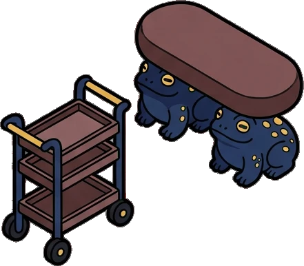 Desks and workbenches, a sticker from the The Magic Classroom world