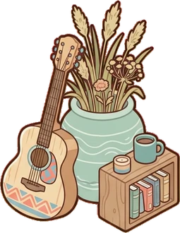 Big floor pieces, a sticker from the Seaside Cottage world