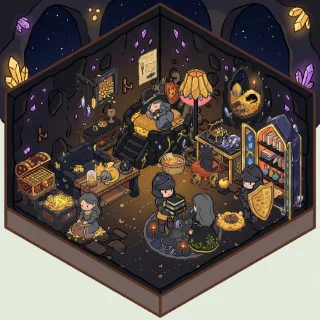 A The Dragon's Hoard corner decorated by a player: 35 stickers