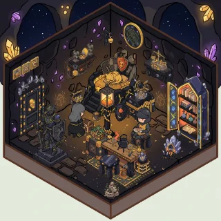 A The Dragon's Hoard corner decorated by a player: 40 stickers