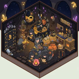 A The Dragon's Hoard corner decorated by a player: 33 stickers