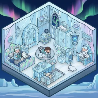 A The Ice Palace corner decorated by a player: 39 stickers