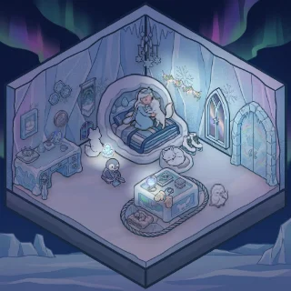 A The Ice Palace corner decorated by a player: 33 stickers
