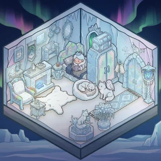 A The Ice Palace corner decorated by a player: 36 stickers