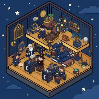 A The Magic Classroom corner decorated by a player: 55 stickers