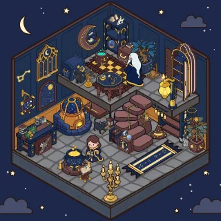 A The Magic Classroom corner decorated by a player: 55 stickers