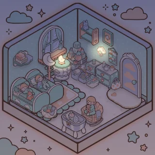 A The Nursery corner decorated by a player: 42 stickers