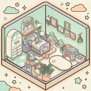 A The Nursery corner decorated by a player: 36 stickers