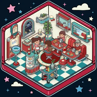 A The Diner corner decorated by a player: 42 stickers